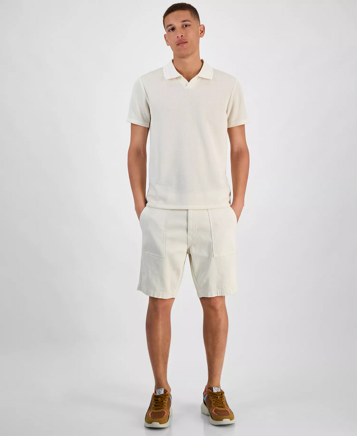 Translation missing: en.Guess Men's Polo Shirt Size 2XL Resort Sand Dante Rib Knit Short-Sleeve Reg Fit