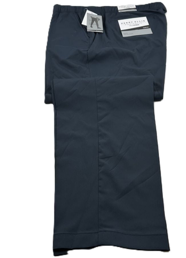 Translation missing: en.Perry Ellis Portfolio Men's Slim-Fit Drawstring Dress Pants - Dark Sapphire-2XL