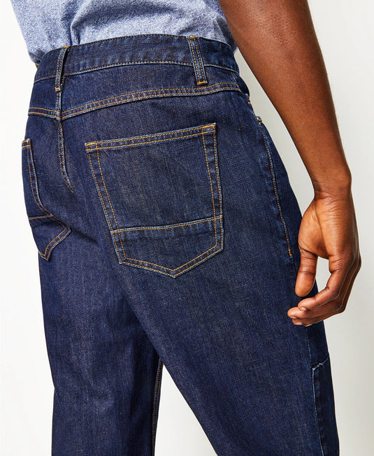 Translation missing: en.Sun + Stone Men's Kingsley Relaxed-Fit Patched Jeans in Blue Stone Wash-Size 31