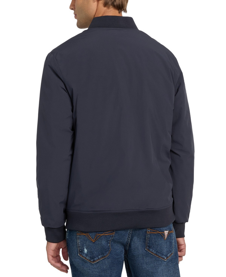 Translation missing: en.Guess Men's Bomber Jacket Size Large Navy Sea Lightweight Logo Full-Zip Stretch
