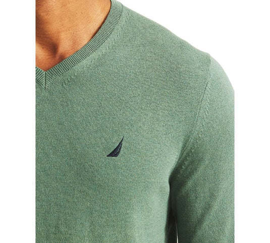 Translation missing: en.Nautica Navtech V-Neck Sweater Size 2XL Artic Heather Green Classic Fit Stretch