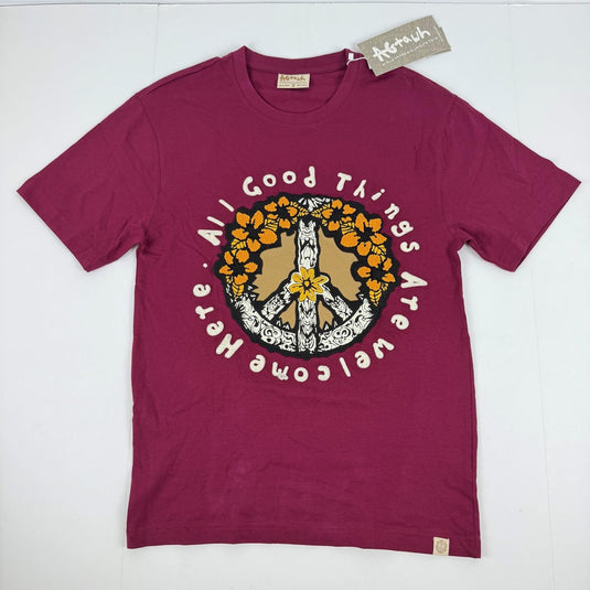 Translation missing: en.AGTAWH All Good Things T-Shirt Men's Small Cabernet Peace &amp; Good Things Embroid