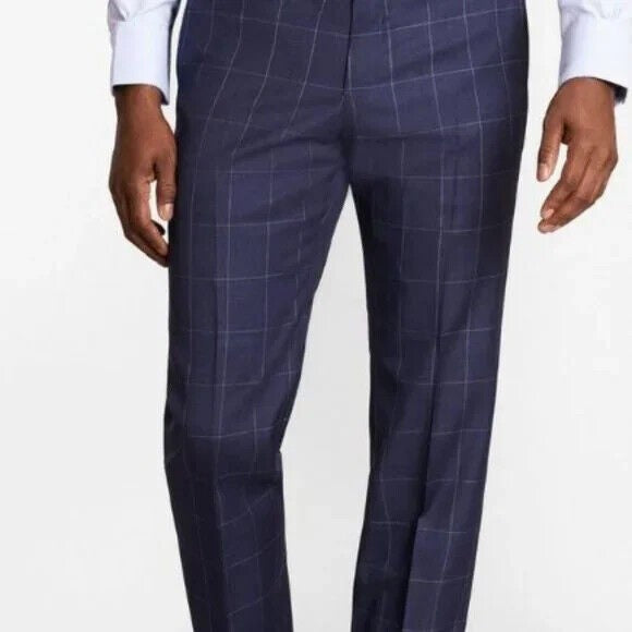 Translation missing: en.Sean John Men's Classic-Fit Check Suit Pants in Blue-Size 36x32