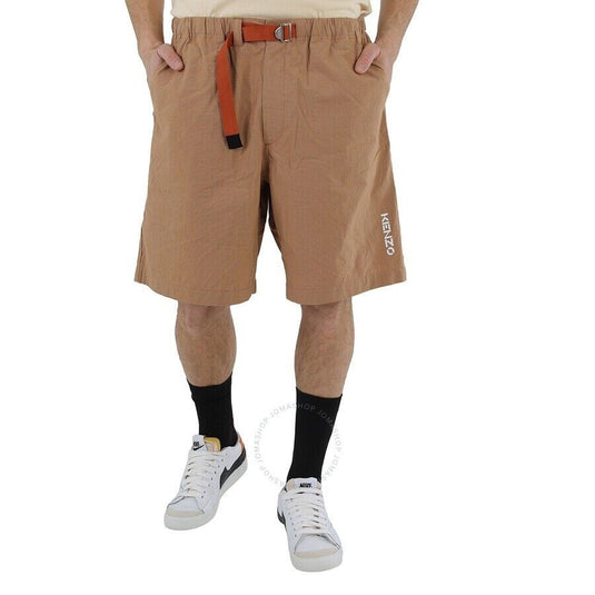 Translation missing: en.Kenzo Men's All Cotton Elasticized Regular Fit Belt Shorts in Safron-Size XS