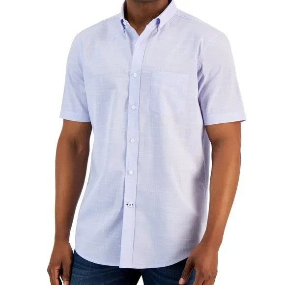 Translation missing: en.Club Room Men's Texture Check Stretch Cotton Shirt Fresh Orchid-Small