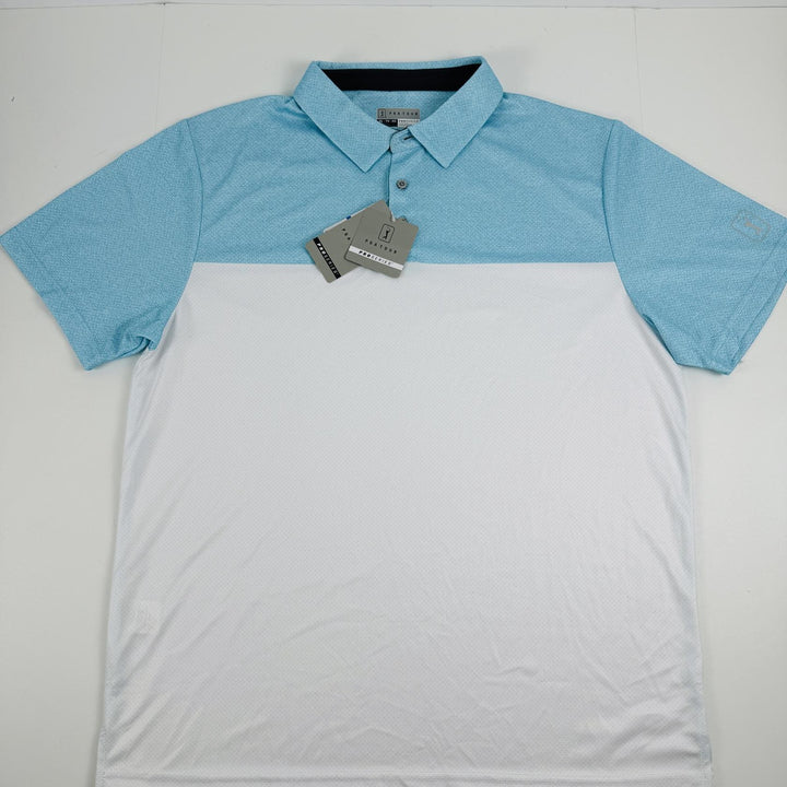 Translation missing: en.PGA TOUR Airflux Golf Polo Shirt BlueFish Multi Size 2XL Birdseye Block Print
