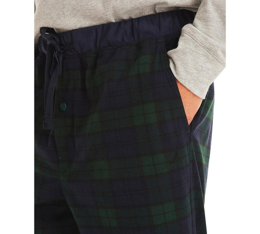 Translation missing: en.Nautica Men's Classic-Fit Plaid Fleece Pajama Pants - Emraldyard Green-Small