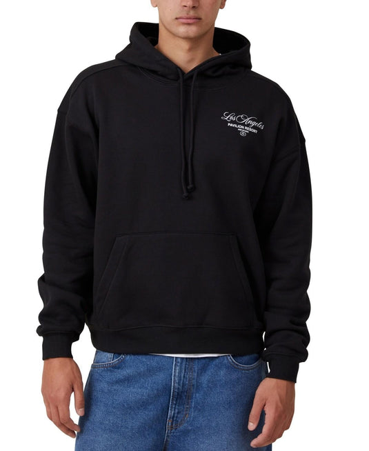 Translation missing: en.Cotton On Men Relax Box Fit Graphic Hoodie Black Size Large Pavillion Resort