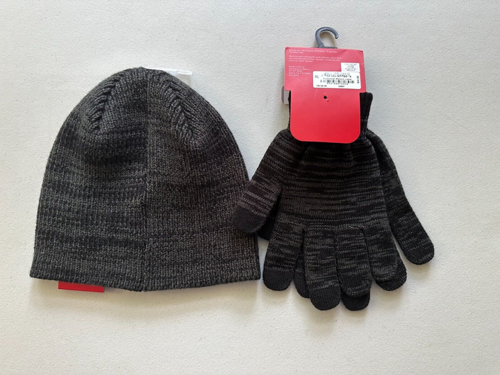 Translation missing: en.Club Room Men's Space-Dyed Beanie and Glove Set Black-One Size