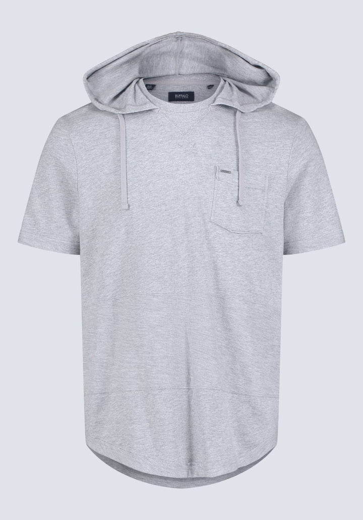 Translation missing: en.Buffalo David Men's Cotton Katoni Hooded T-Shirt - Heather Grey-Medium