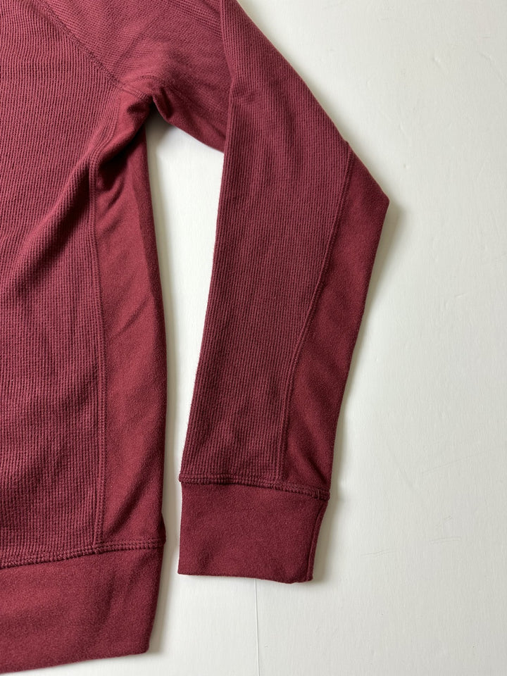 Translation missing: en.Bass Outdoor Men's Bay Stretch Waffle-Knit Hoodie in Oxblood Red-Small