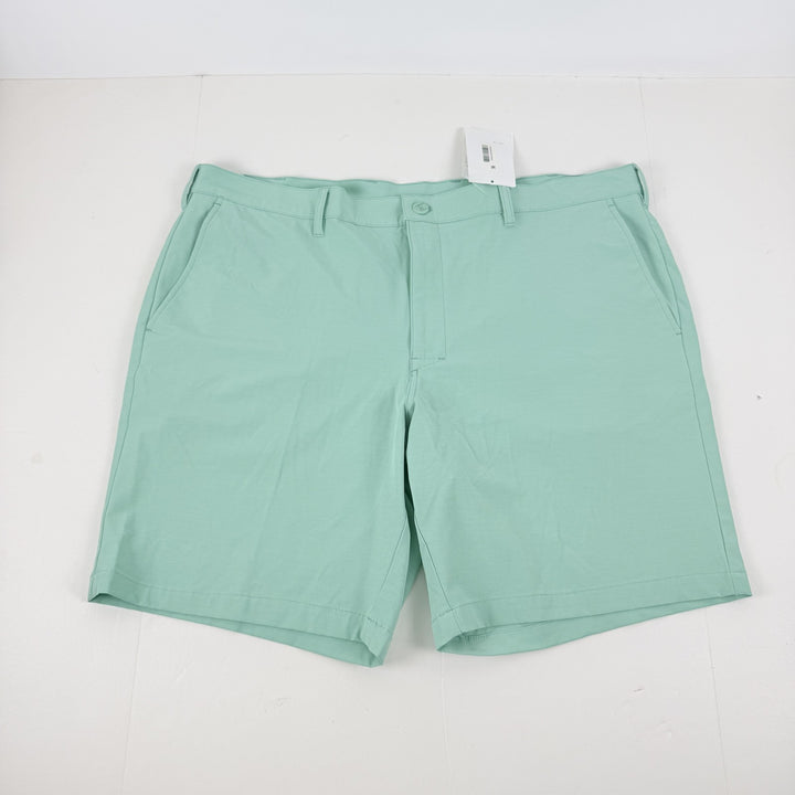 Translation missing: en.Pga Tour Men's Flat-Front 4-Way Stretch 9" Shorts - Cockatoo Heather Green-42W