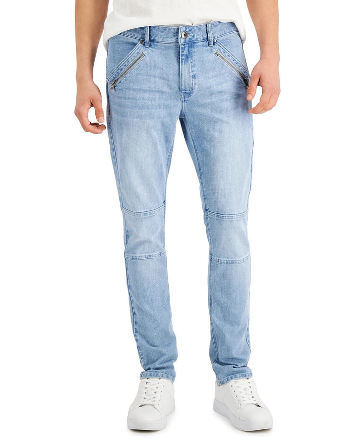 Translation missing: en.International Concepts Men's Light Washed Skinny-Fit Jeans Cropped Leg-40/32