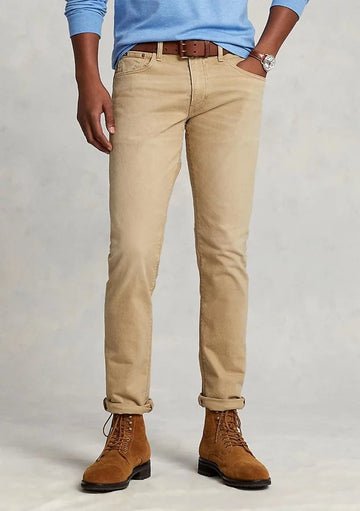Translation missing: en.Polo Ralph Lauren Men's Varick Slim Straight Jeans - Boating Khaki - 38x32