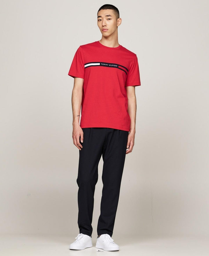Translation missing: en.Tommy Hilfiger Men's Big &amp; Tall Chest Insert Short Sleeve T-Shirt Med Red-2XLT
