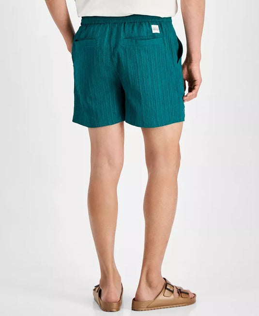 Translation missing: en.Native Youth Men's Relaxed-Fit Seersucker Shorts - Teal-30W