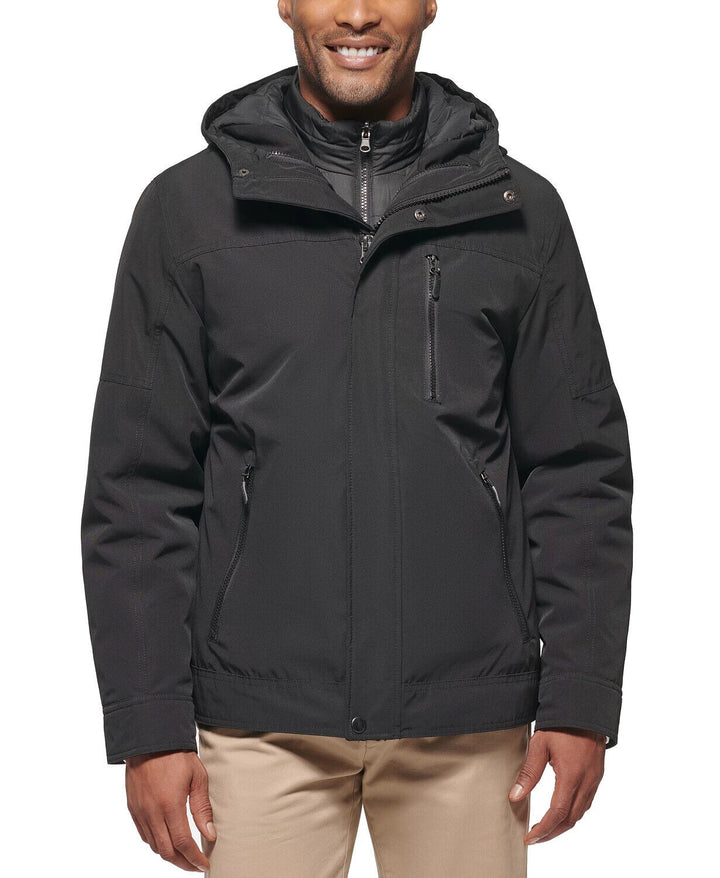 Translation missing: en.Club Room Men's 3-in-1 Hooded Jacket in Black-Size 2XL