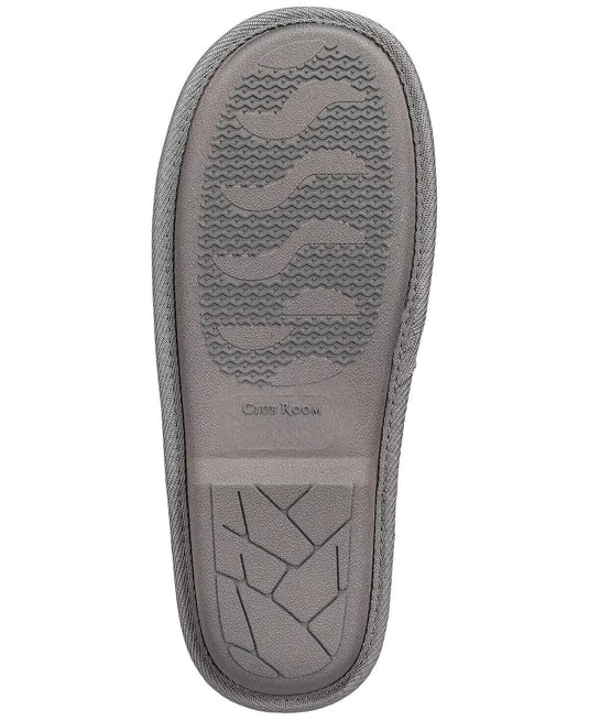 Translation missing: en.Club Room Mens Best Dad Embroidery Faux Suede Slippers Gray-Small 6-7