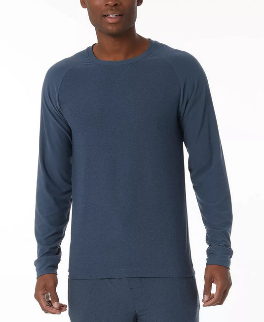 Translation missing: en.32 Degrees Men's Raglan Long-Sleeve Sleep T-Shirt in Thunder Blue-Large