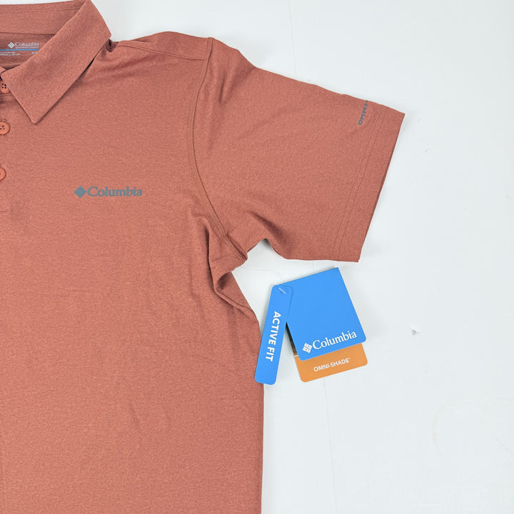 Translation missing: en.Columbia Men's Carter Short Sleeve Performance Crest Polo - Tuscan Rust-Small