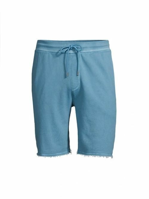 Translation missing: en.Atm Anthony Thomas Melillo Mens Raw Hem Drawstring Shorts Harbor Blue-Size Small