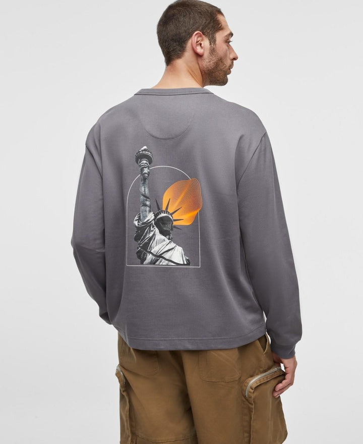 Translation missing: en.Mode of One T-Shirt Ebony Gray Medium Men's Liberty Long-Sleeve Relaxed-Fit