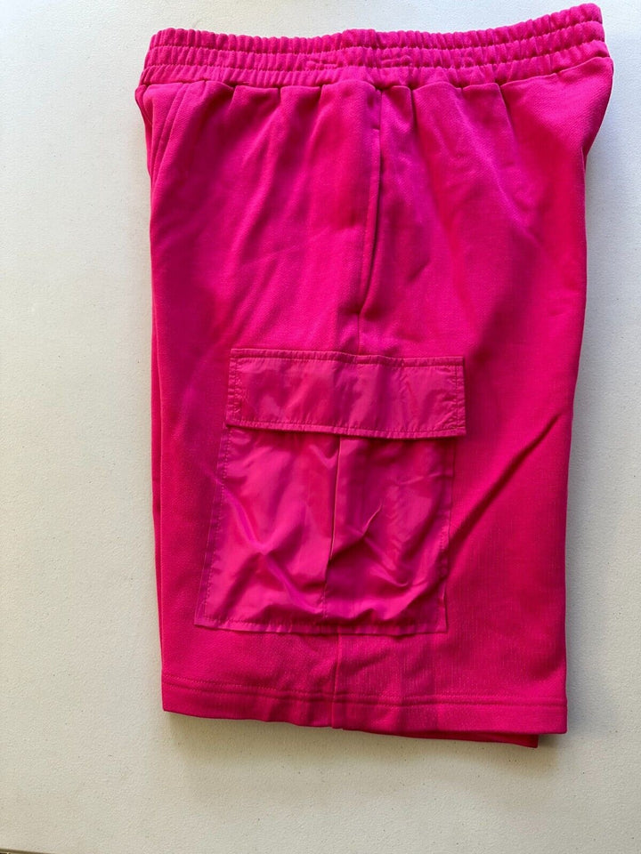 Translation missing: en.Royalty by Maluma Men's Relaxed-Fit Mixed-Media 9-1/2 Utility Shorts Fuchsia-Sm