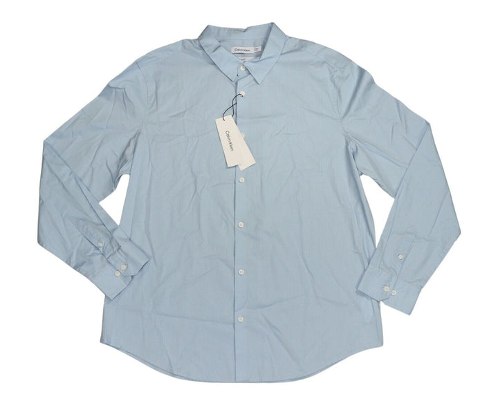 Translation missing: en.Calvin Klein Men's Slim-Fit Refined Button-Down Shirt Celestial Blue-XL