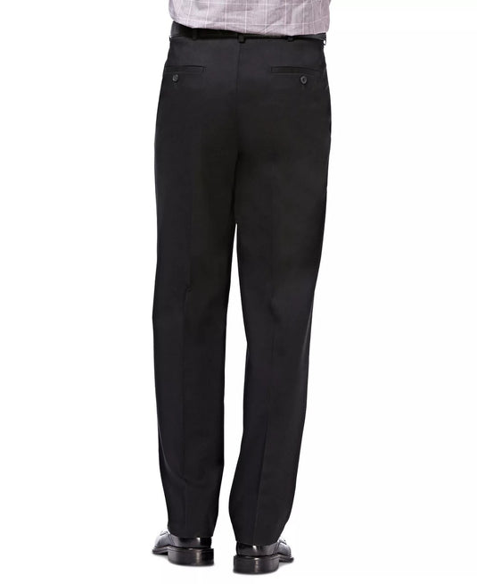 Translation missing: en.Haggar Men's Premium No Iron Khaki Classic Fit Pleat Pants Stretch Black-38x29
