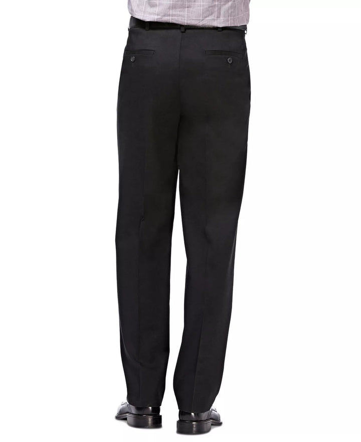 Translation missing: en.Haggar Men's Premium No Iron Khaki Classic Fit Pleat Pants Stretch Black-38x29
