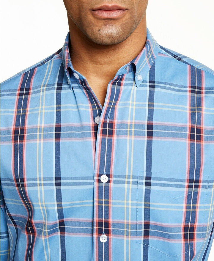 Translation missing: en.Club Room Men's LS Walton Stretch Plaid Shirt Coast Combo-Small
