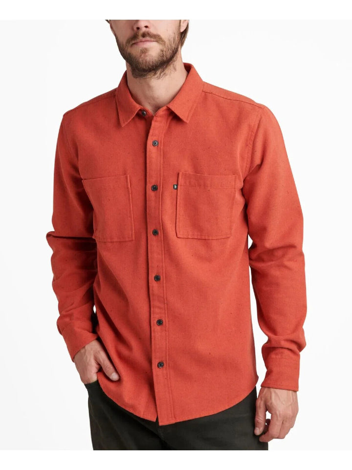 Translation missing: en.Junk Food Men's Gordy Flecked Long Sleeve Work Shirt in Siracha-Small