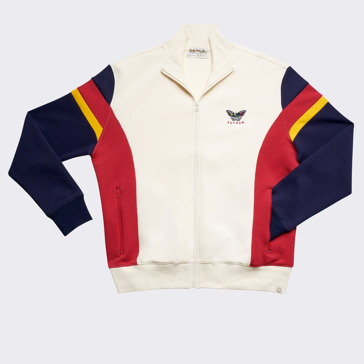 Translation missing: en.AGTAWH Flower Peace Neoprene Track Jacket Men's Small Cloud Cream Cotton Blend