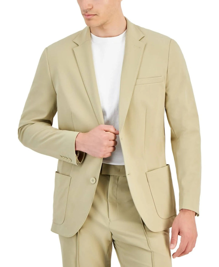 Translation missing: en.Alfani Patch Pocket Blazer Men's 2XL 48-50R Twill Beige Alfatech Notch Lapel