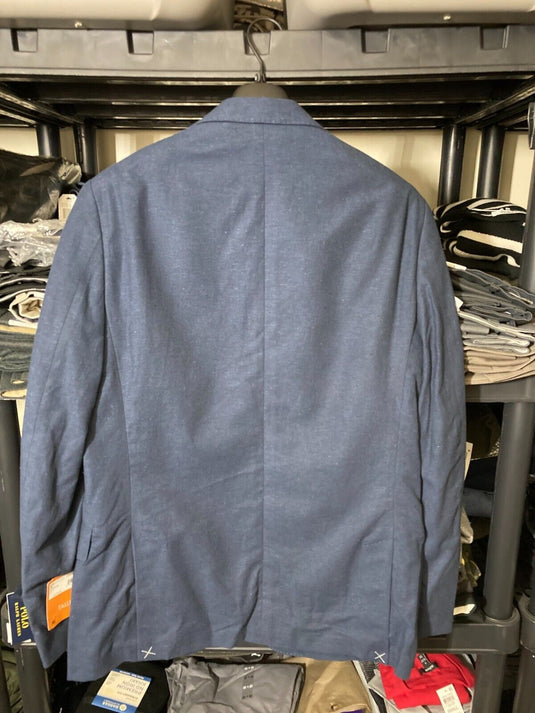 Translation missing: en.Tallia Men's Linen/Cotton Solid Slim Fit Blazer in Indigo-Size Small 32-34R
