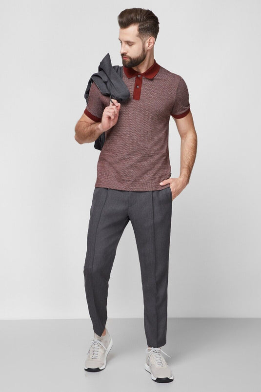 Translation missing: en.Boss Men's Hesten Peyson Straight FitVirgin Wool Pants Grey-Unfinished Hem-36R
