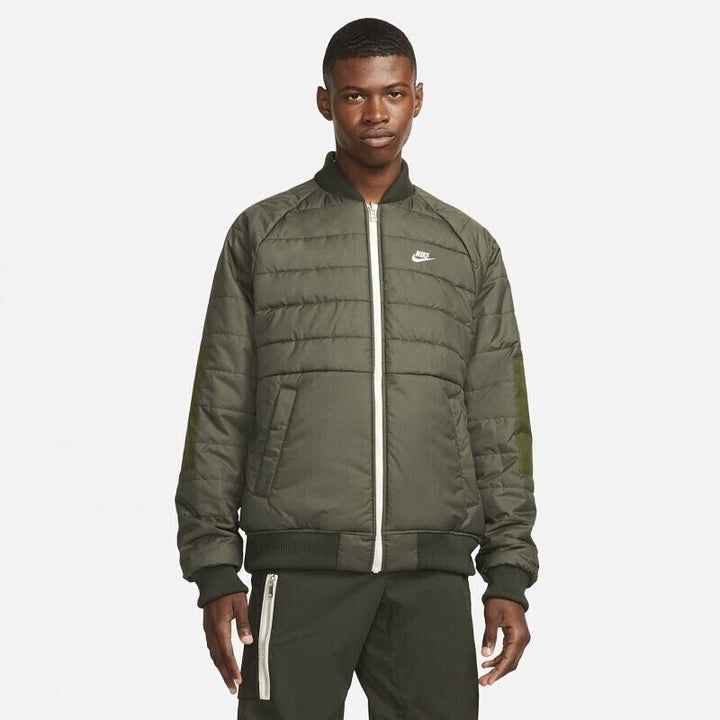 Translation missing: en.Nike Therma-FIT Legacy Reversible Water Repellent Bomber Jacket in Rough Green-M