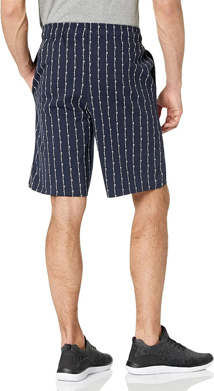 Translation missing: en.Champion Men's Powerblend Fleece Logo Shorts, 10" Navy Pinstripe Vertical-XL