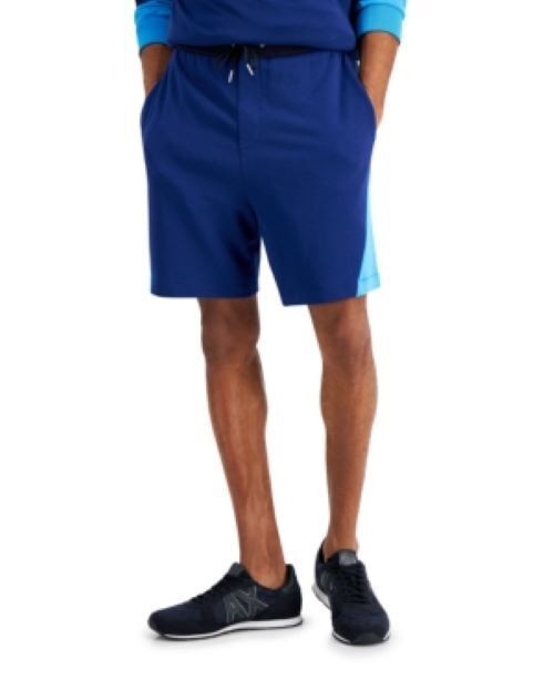 Translation missing: en.AX Armani Exchange Men's Pieced Colorblocked Shorts in Navy Blue-Size Medium