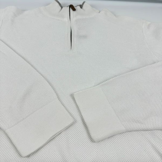 Translation missing: en.The Men's Store Cotton Birdseye Regular Fit Half Zip Mock Neck Sweater White-2XL