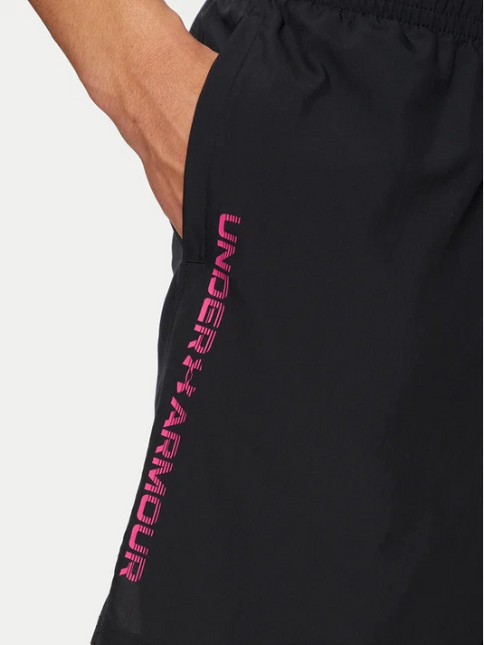 Translation missing: en.Under Armour Men's Moisture-Wicking Logo-Print 8-1/4" Tech Shorts Black Pink-2XL