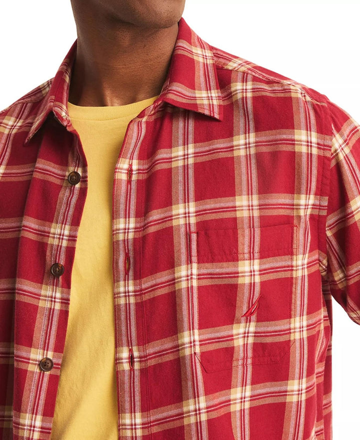 Translation missing: en.Nautica Men's Classic-Fit Plaid Button-Down Shirt - Autumn Berry-2XL
