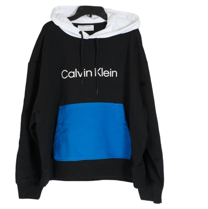 Translation missing: en.Calvin Klein Men's Colorblocked Logo-Print Hoodie in Black Beauty-XL