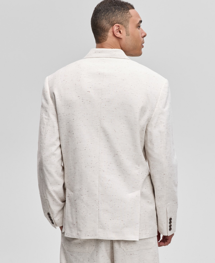 Translation missing: en.Mode of One Men's Relaxed-Fit Speckled Textured Cotton Blazer Ecru_Small 32-34