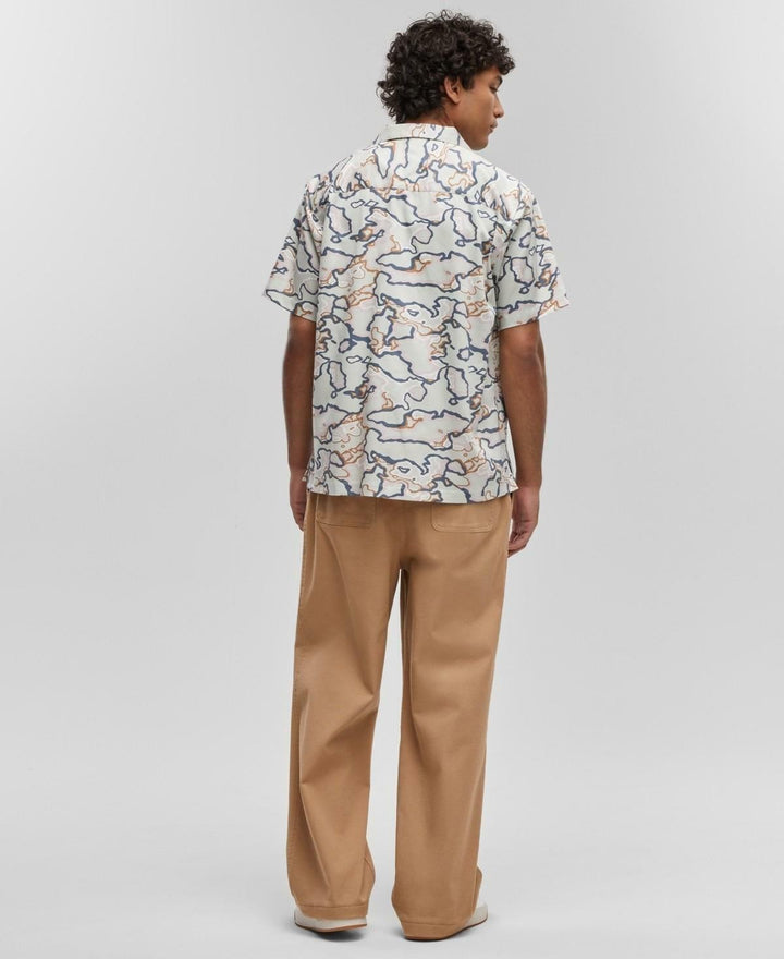 Translation missing: en.Mode of One Men's Relaxed-Fit Printed Button-Down Camp Shirt Iced Mint -Large