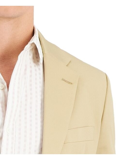 Translation missing: en.Nautica Gaff Mens Modern-Fit Seasonal Cotton Stretch 2PC Suit Solid Tan-36 30/32
