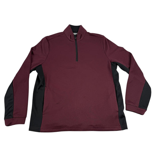 Translation missing: en.PGA Tour Quarter-Zip Pullover Golf Sweater Burgundy Size Small Micro Jacquard