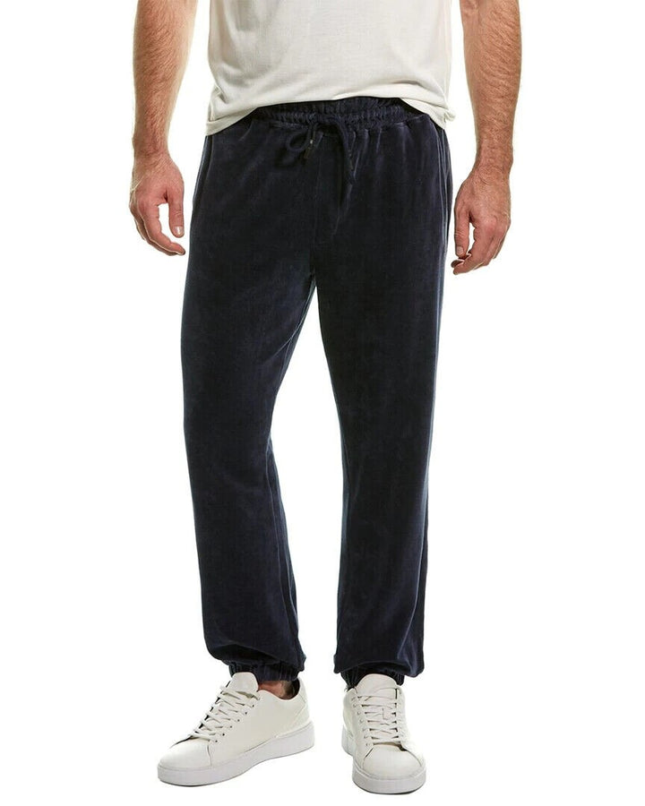 Translation missing: en.Eleven Paris Men's Regular-Fit Knit Cotton Velour Jogger Pants in Dress Navy-2XL