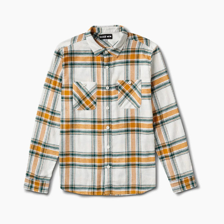 Translation missing: en.Reef Men's Vaughn Long Sleeve Flannel Shirt in Marshmallow Multi-Small