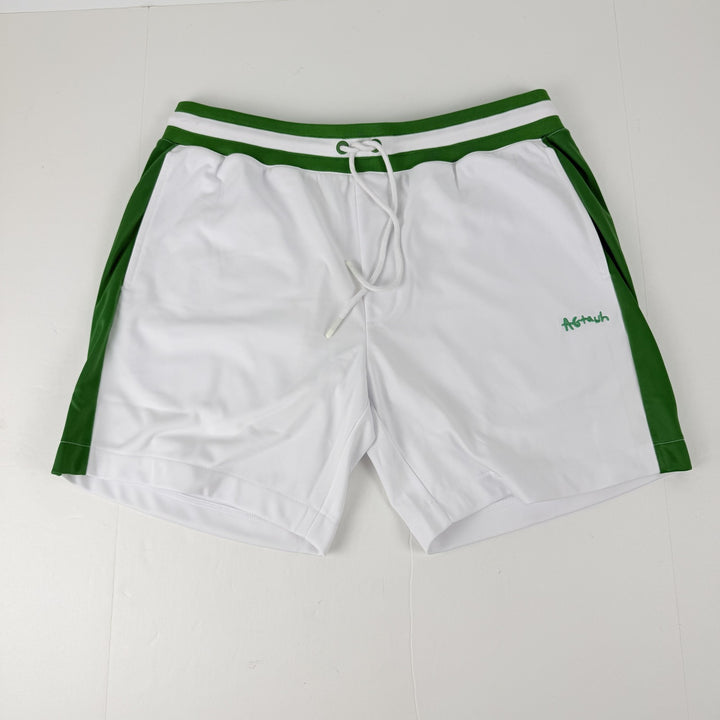 Translation missing: en.All Good Things Are Welcome Here Volley Shorts 6.5 Inseam White/Green-Large